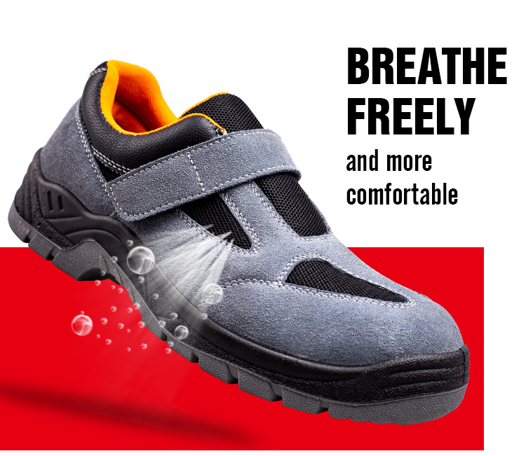 Orange anti slip gray labor protection shoes