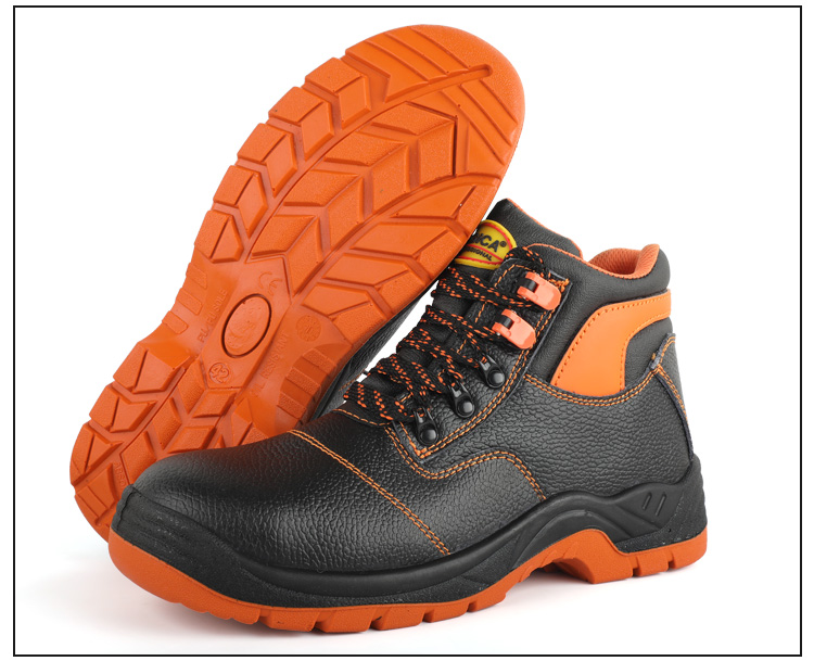 Practical orange high top labor protection shoes