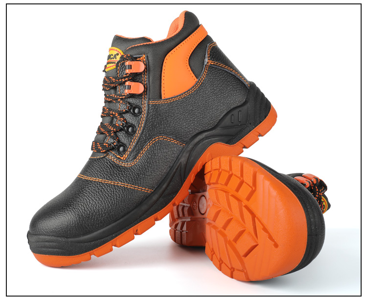 Practical orange high top labor protection shoes