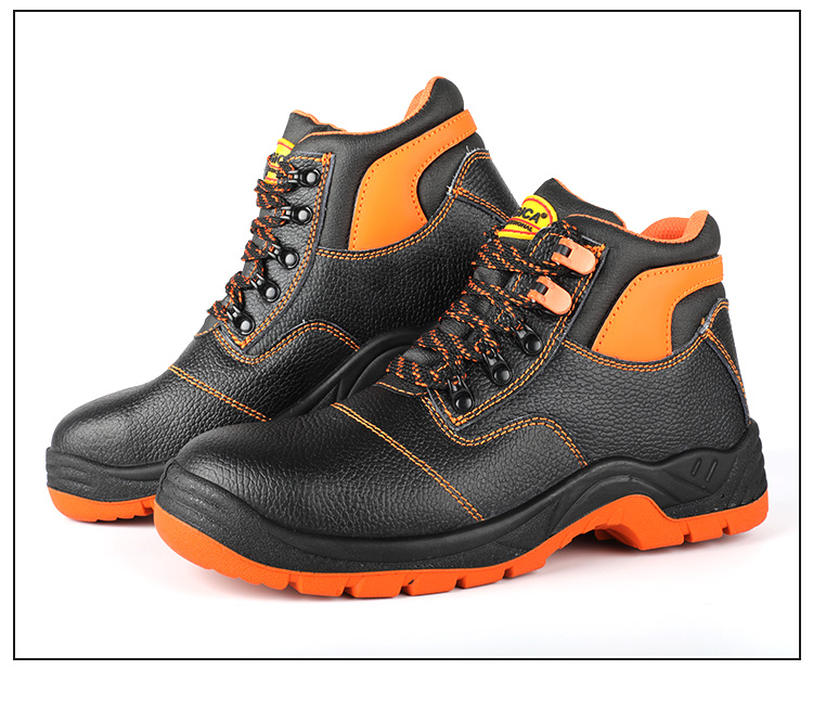 Practical orange high top labor protection shoes