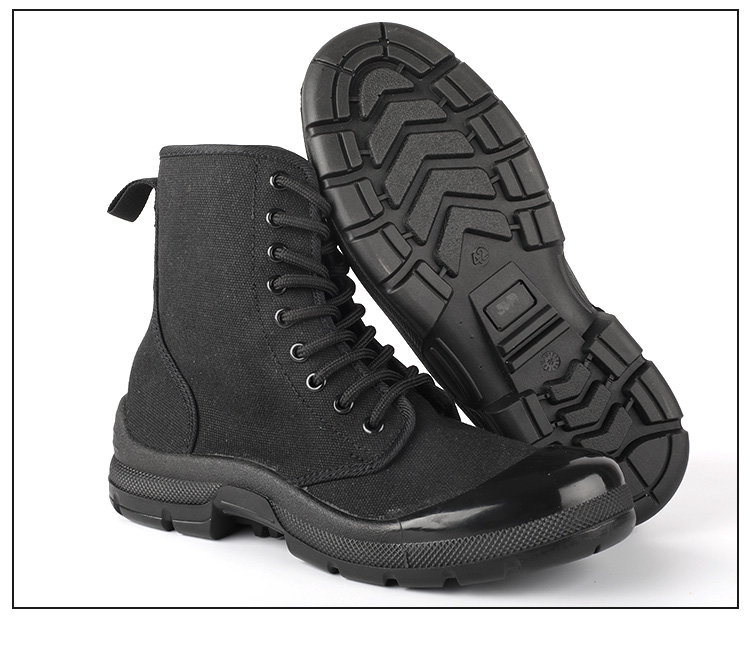 Black thick soled lightweight labor protection shoes