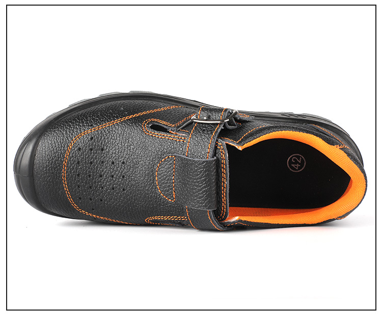 Low cut orange breathable safety shoes